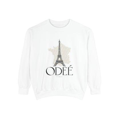 ODEÉ | Eiffel Tower #001 | Unisex Garment-Dyed Sweatshirt  | GSM 322.1 | US