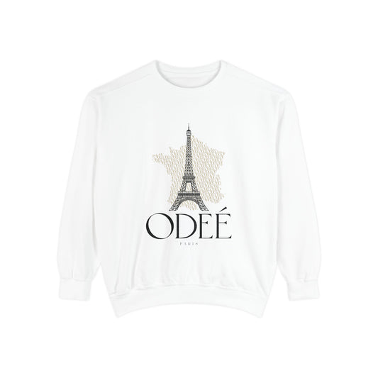 ODEÉ | Eiffel Tower #001 | Unisex Garment-Dyed Sweatshirt  | GSM 322.1 | US