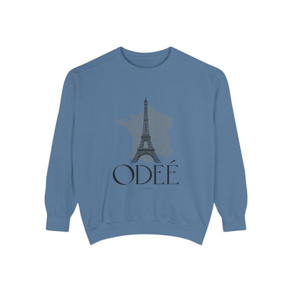 ODEÉ | Eiffel Tower #001 | Unisex Garment-Dyed Sweatshirt  | GSM 322.1 | US