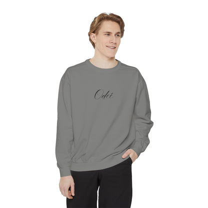 ODEÉ | Signature brand Blk | Unisex Garment-Dyed Sweatshirt  | GSM 322.1 | US