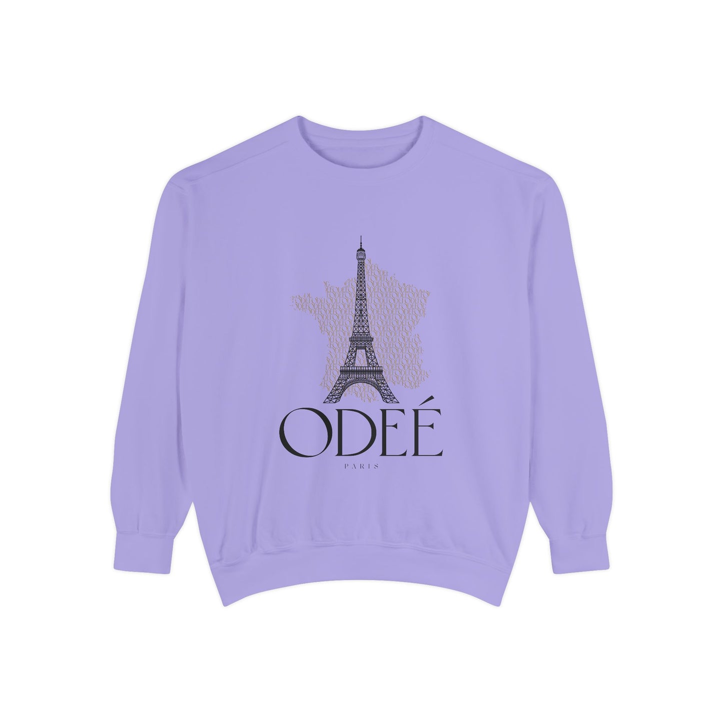 ODEÉ | Eiffel Tower #001 | Unisex Garment-Dyed Sweatshirt  | GSM 322.1 | US