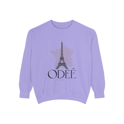 ODEÉ | Eiffel Tower #001 | Unisex Garment-Dyed Sweatshirt  | GSM 322.1 | US