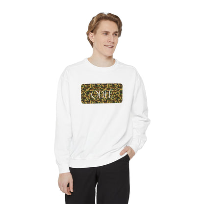 ODEÉ | Army Style White  | Unisex Garment-Dyed Sweatshirt  | GSM 322.1 | US