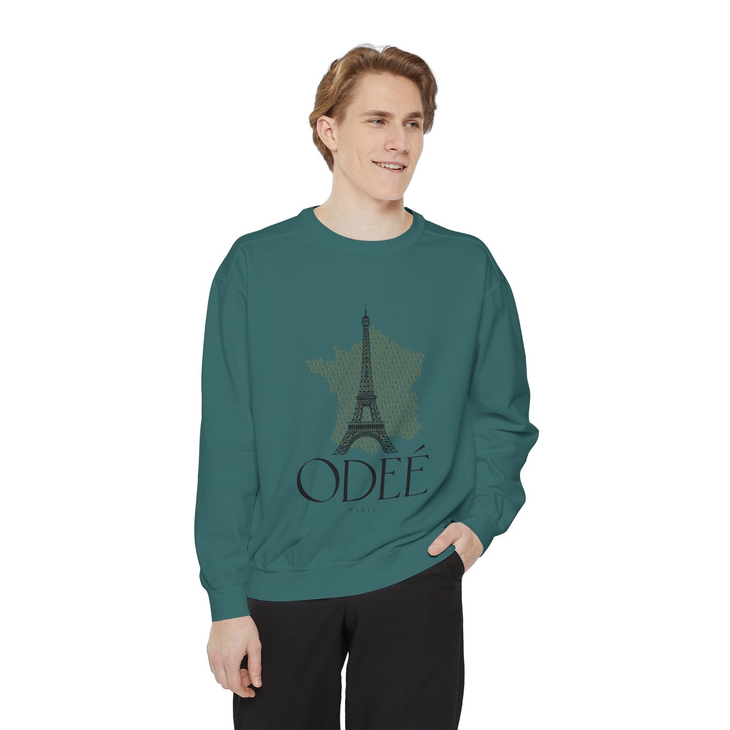 ODEÉ | Eiffel Tower #001 | Unisex Garment-Dyed Sweatshirt  | GSM 322.1 | US