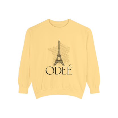 ODEÉ | Eiffel Tower #001 | Unisex Garment-Dyed Sweatshirt  | GSM 322.1 | US