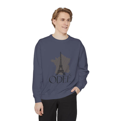 ODEÉ | Eiffel Tower #001 | Unisex Garment-Dyed Sweatshirt  | GSM 322.1 | US