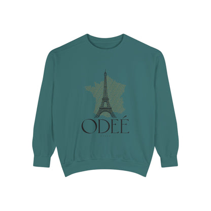 ODEÉ | Eiffel Tower #001 | Unisex Garment-Dyed Sweatshirt  | GSM 322.1 | US