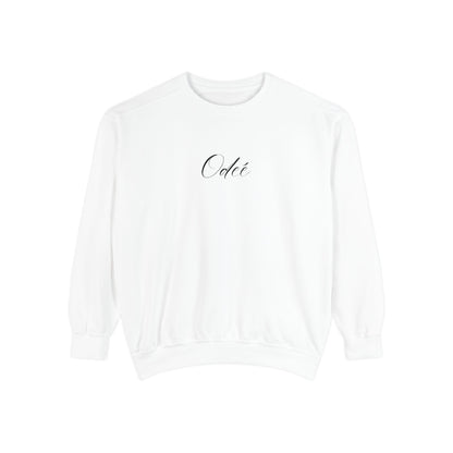 ODEÉ | Signature brand Blk | Unisex Garment-Dyed Sweatshirt  | GSM 322.1 | US