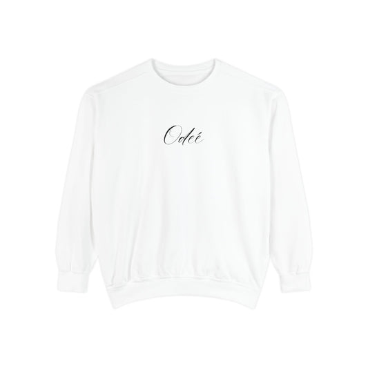 ODEÉ | Signature brand Blk | Unisex Garment-Dyed Sweatshirt  | GSM 322.1 | US