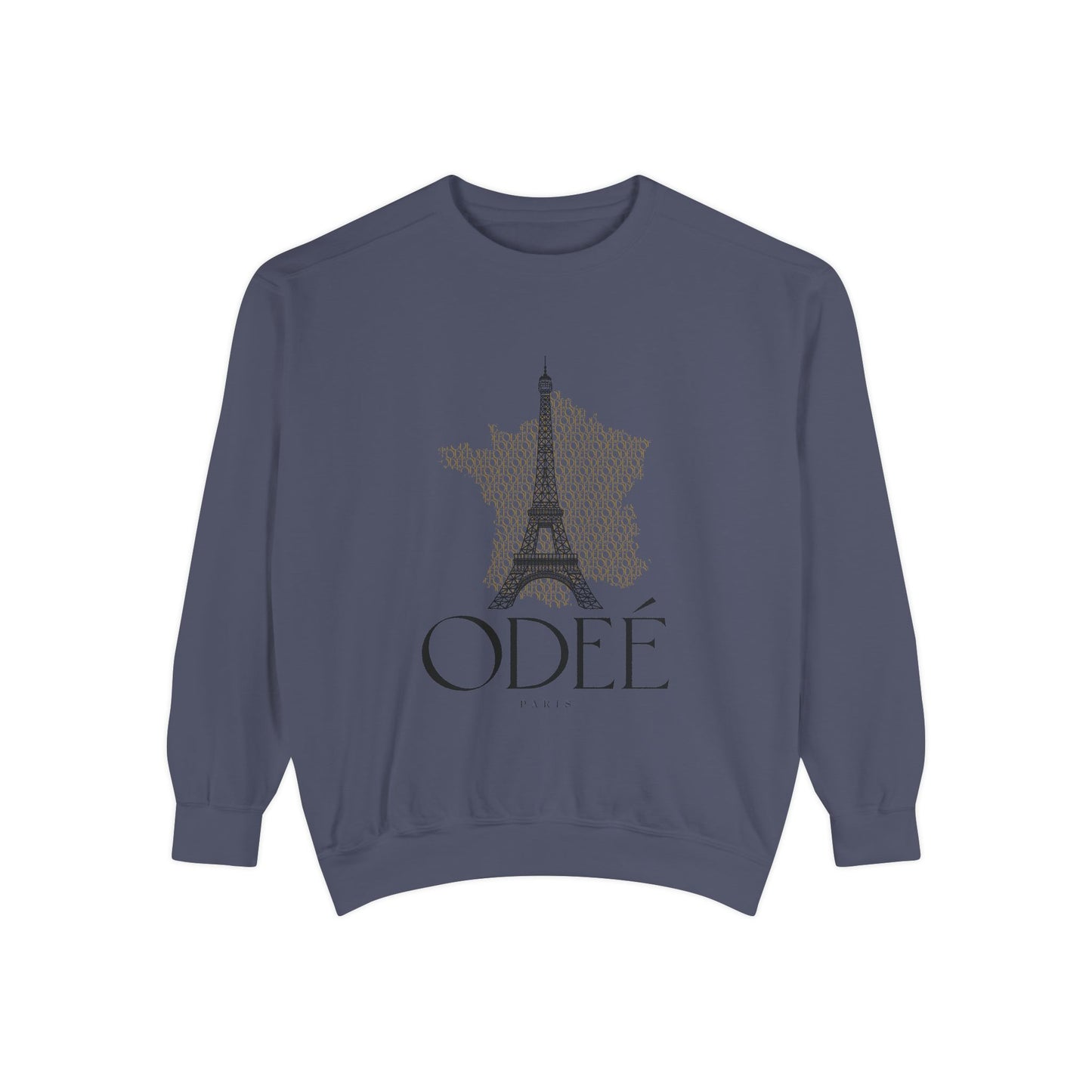 ODEÉ | Eiffel Tower #001 | Unisex Garment-Dyed Sweatshirt  | GSM 322.1 | US