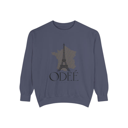 ODEÉ | Eiffel Tower #001 | Unisex Garment-Dyed Sweatshirt  | GSM 322.1 | US