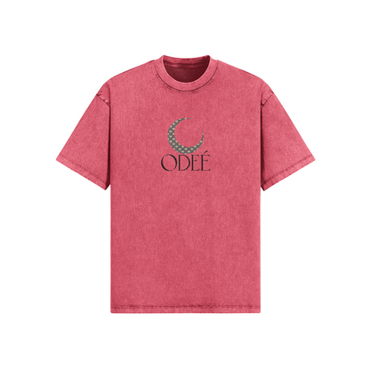 ODEÉ | Moon Pattern #002 (04) Unisex Oversized Snow Wash Tshirt | 285G