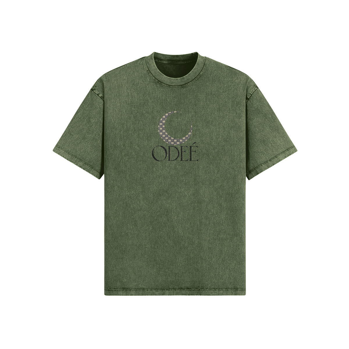 ODEÉ | Moon Pattern #002 (04) Unisex Oversized Snow Wash Tshirt | 285G