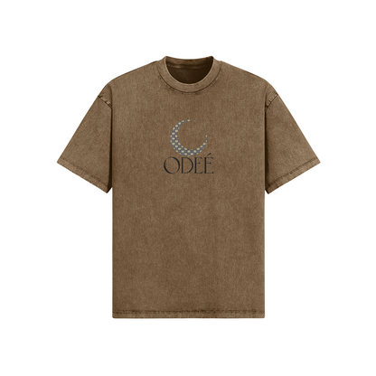 ODEÉ | Moon Pattern #002 (04) Unisex Oversized Snow Wash Tshirt | 285G