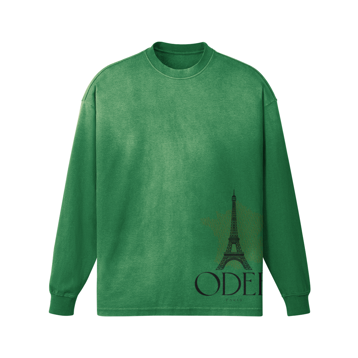 ODEÉ | Eiffel Tower(32)| Unisex Oversize Sun Faded Longsleeve| 260 GSM